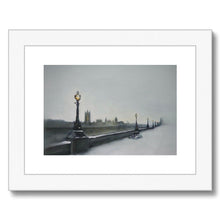 Load image into Gallery viewer, London Southbank on a Snowy Morning Framed & Mounted Print - Heather Bailey Art