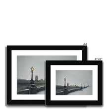 Load image into Gallery viewer, London Southbank on a Snowy Morning Framed & Mounted Print - Heather Bailey Art