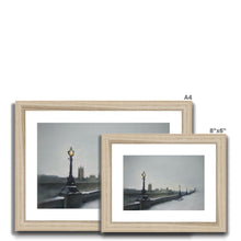 Load image into Gallery viewer, London Southbank on a Snowy Morning Framed & Mounted Print - Heather Bailey Art