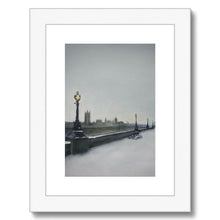 Load image into Gallery viewer, London Southbank on a Snowy Morning Framed & Mounted Print - Heather Bailey Art