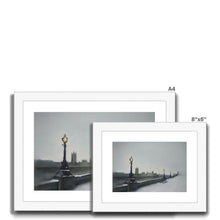 Load image into Gallery viewer, London Southbank on a Snowy Morning Framed & Mounted Print - Heather Bailey Art