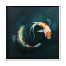 Load image into Gallery viewer, Framed Red & Orange Koi in deep water