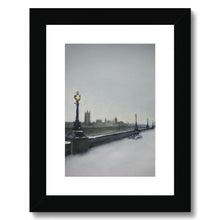 Load image into Gallery viewer, London Southbank on a Snowy Morning Framed & Mounted Print - Heather Bailey Art