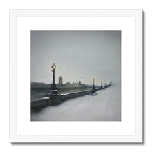 Load image into Gallery viewer, London Southbank on a Snowy Morning Framed & Mounted Print - Heather Bailey Art
