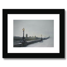 Load image into Gallery viewer, London Southbank on a Snowy Morning Framed & Mounted Print - Heather Bailey Art