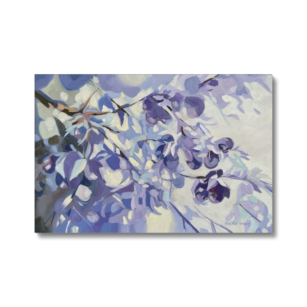 Leafy Plum Reflections Canvas