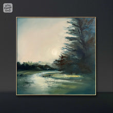 Load image into Gallery viewer, Original Oil Painting Morning Walk in Velmead Woods (40x40cm) Framed
