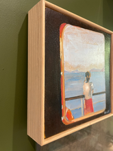 Load image into Gallery viewer, Original Oil on Canvas Framed, Voyage (20x20cm) Natural wood frame

