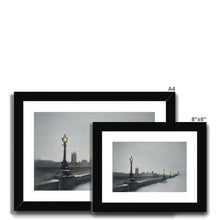 Load image into Gallery viewer, London Southbank on a Snowy Morning Framed &amp; Mounted Print - Heather Bailey Art
