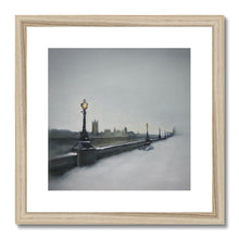 Load image into Gallery viewer, London Southbank on a Snowy Morning Framed &amp; Mounted Print - Heather Bailey Art
