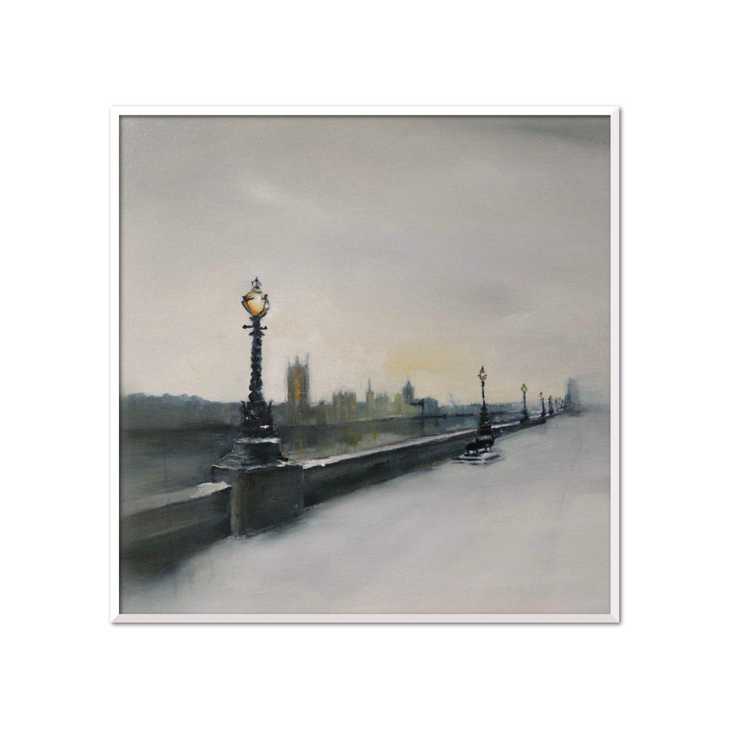 London Southbank on a Snowy Morning - Heather Bailey Art