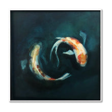 Load image into Gallery viewer, Framed Red &amp; Orange Koi in deep water
