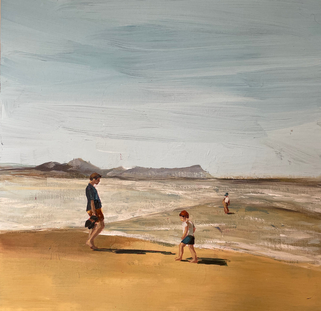Original Oil Painting 40x40cm Framed Cape Town Beach Holiday