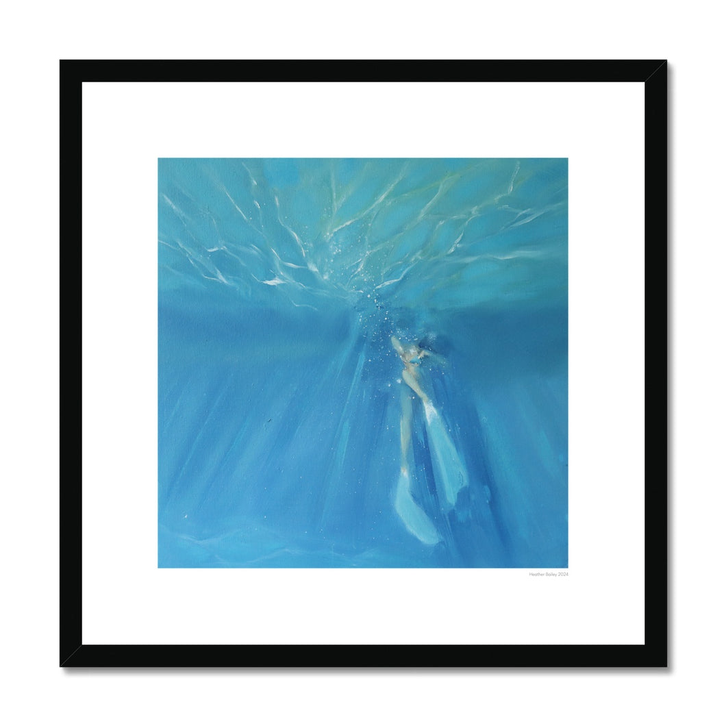 Becka Free Diving Framed & Mounted Print