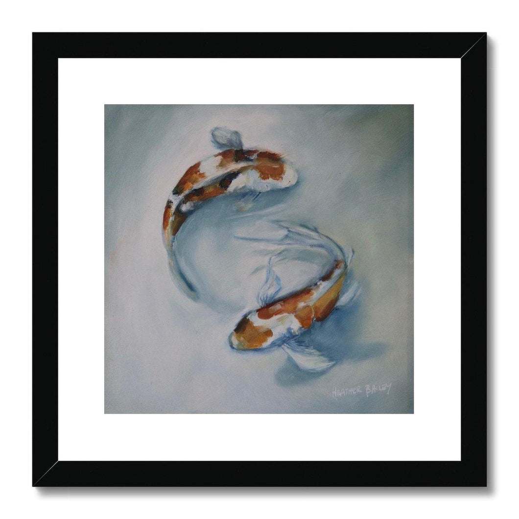 Koi in the Shallows Framed & Mounted Print - Heather Bailey Art