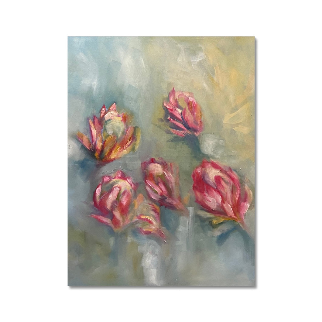 Red Holiday Protea Fine Art Print